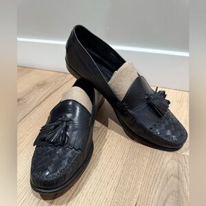 Cole Haan Mens Black Braided Toe Tasseled Loafer Size 13D